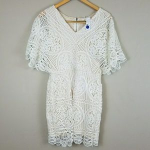 White Crochet Mini Dress